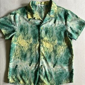 Green and Yellow Boxy Kids Blouse